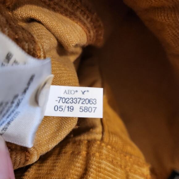 AMERICAN EAGLE Camel Brown Earthy Neutral Gobllincore Corduroy Mini Skirt Sz 4R - Picture 5 of 10